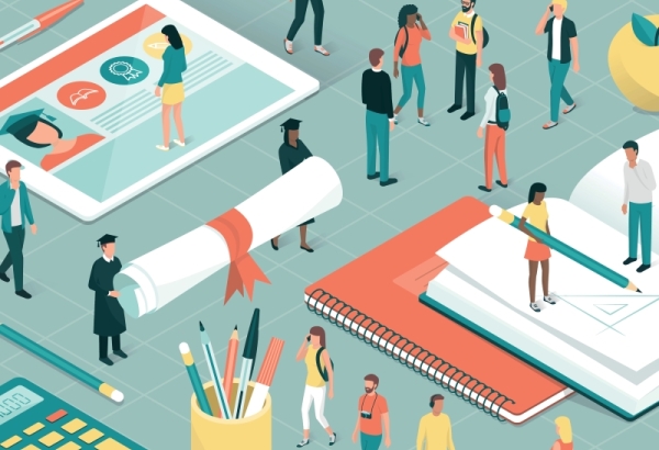 Illustration of higher education institution