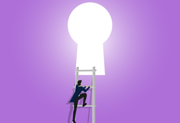 Man climbing ladder
