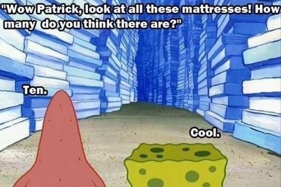 spongebob and patrick mattress store